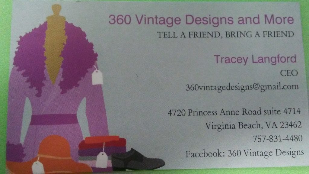 360 Vintage Designs and More Tracey Langford Hampton Roads Business